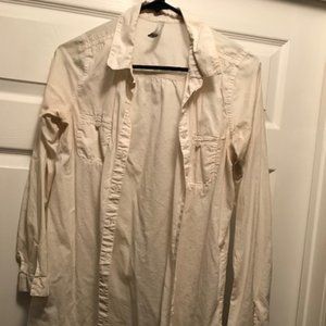 Old Navy Extra long  button up white shirt to wear with leggings xs